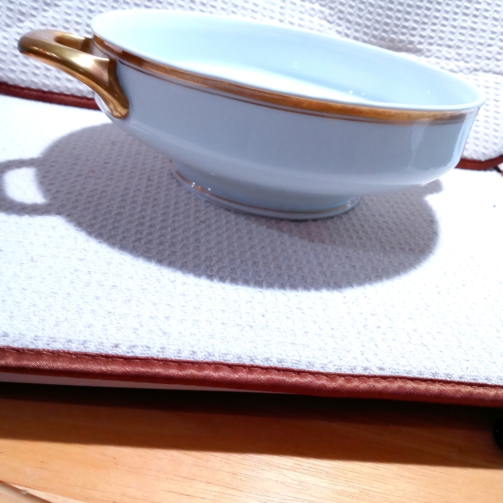 Gold embossed china serving dish